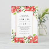 Waterverf Rode papaver Kaart (Staand voorkant)