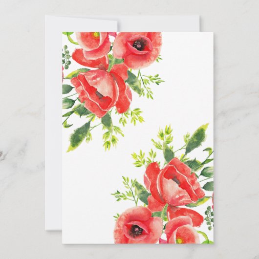 Waterverf Rode papaver Kaart (Achterkant)