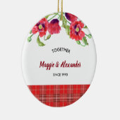 Waterverf Rode papaver Keramisch Ornament (Rechts)