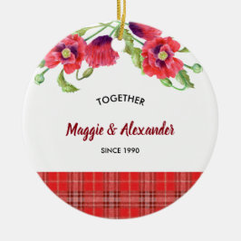 Waterverf Rode papaver Keramisch Ornament