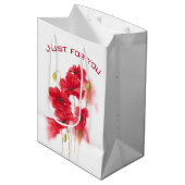 Waterverf Rode papaver Medium Cadeauzakje (Voorkant Gekanteld)