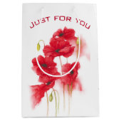 Waterverf Rode papaver Medium Cadeauzakje (Voorkant)