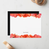 Waterverf rode papaver notitiekaartje (Voorkant / Achterkant in situ)