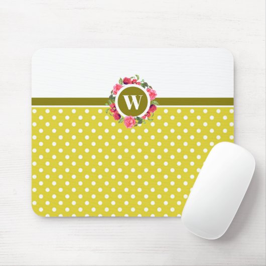 Waterverf Rode papaver Roses Floral Monogram Muismat (Met muis)