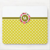 Waterverf Rode papaver Roses Floral Monogram Muismat (Voorkant)