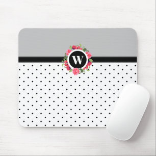 Waterverf Rode papaver Roses Floral Monogram Muismat