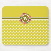 Waterverf Rode papaver Roses Floral Monogram Muismat (Voorkant)