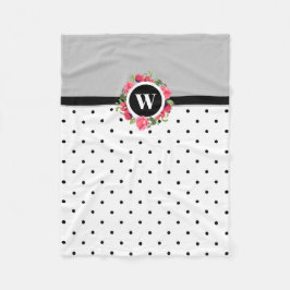 Waterverf Rode papaver roze rozen cirkelspier Warm Fleece Deken