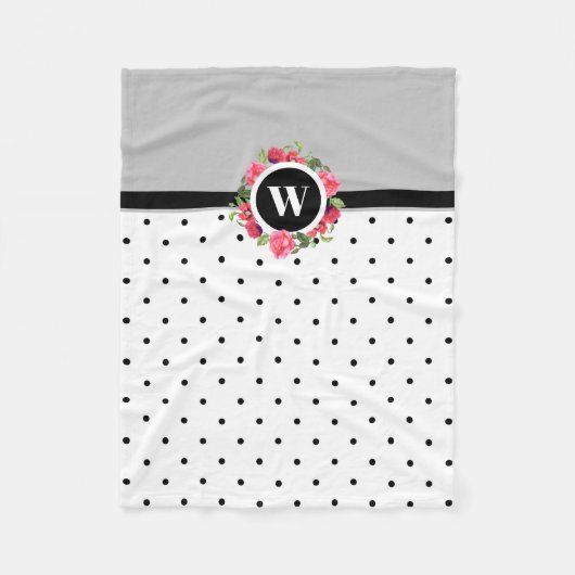 Waterverf Rode papaver roze rozen cirkelspier Warm Fleece Deken (Voorkant)