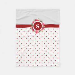 Waterverf Rode papaver roze rozen cirkelspier Warm Fleece Deken