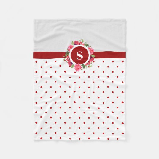 Waterverf Rode papaver roze rozen cirkelspier Warm Fleece Deken (Voorkant)