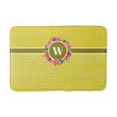 Waterverf Rode papaver roze rozen met baard monogr Badmat (Voorkant)