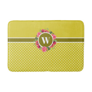 Waterverf Rode papaver roze rozen met baard monogr Badmat