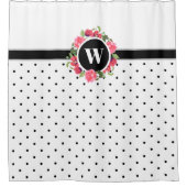 Waterverf Rode papaver roze rozen met baard monogr Douchegordijn (Voorkant)