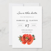 Waterverf Rode papaver Sla de datum op Kaart (Voorkant)