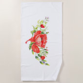 Waterverf Rode papaver Strandlaken (Voorkant)