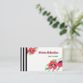 Waterverf Rode papaver Visitekaartje (Staand voorkant)