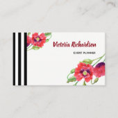 Waterverf Rode papaver Visitekaartje (Voorkant)