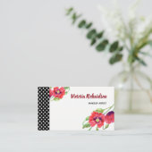 Waterverf Rode papaver Visitekaartje (Staand voorkant)