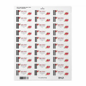 Waterverf Rode papaver Wilde Florale bruiloft Etiket (Full Sheet)