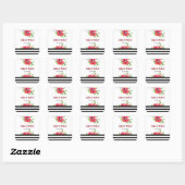 Waterverf Rode papaver Wilde Florale bruiloft Vierkante Sticker (Vel)