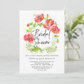 Waterverf Rode papaver WreatinVrijgezellenfeest Kaart (Staand voorkant)