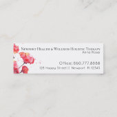 *~* Waterverf Rode papaverbloem Moderne bloem Mini Visitekaartje (Achterkant)