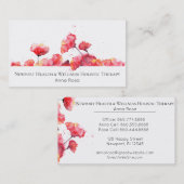 *~* Waterverf Rode papaverbloem Moderne bloem Visitekaartje (Voorkant / Achterkant)