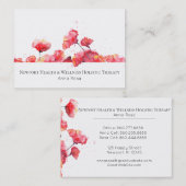 *~* Waterverf Rode papaverbloem Moderne bloem Visitekaartje (Voorkant / Achterkant)