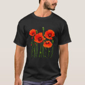 Waterverf Rode papaverbloem Planten Lover T-shirt (Voorkant)