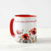 Waterverf rode papaverbloemen afdrukken mok (Voorkant links)