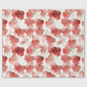 Waterverf Rode papaverbloemen Cadeaupapier (Vlak)