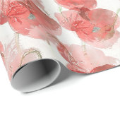 Waterverf Rode papaverbloemen Cadeaupapier (Rol Hoek)