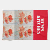 Waterverf rode papaverbloemen papaver theedoek (Horizontaal)