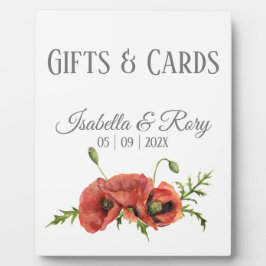  Waterverf Rode papavers Huwelijkscadeaus Fotoplaat