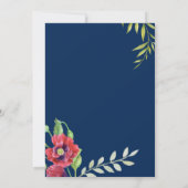 Waterverf Rode papavers met uitnodiging voor bruil (Achterkant)