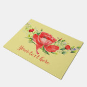 Waterverf Rode papavers op maat Deurmat (Schuin)