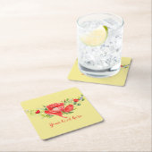 Waterverf Rode papavers op maat Kartonnen Onderzetters (Insitu)