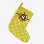 Waterverf Rode papavers Roze roze Monogram Kleine Kerstsok (Voorkant (Hangend))