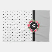 Waterverf Rode papavers Roze roze Monogram Theedoek (Horizontaal)