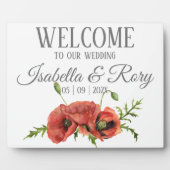  Waterverf Rode papavers Weddenschap Welkom Fotoplaat (Voorkant)