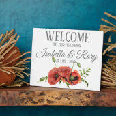  Waterverf Rode papavers Weddenschap Welkom Fotoplaat (Zijkant)