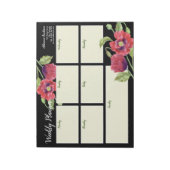 Waterverf Rode papavers zwart Notitieblok (Linkerzijde)