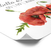 Waterverf rode papies Huwelijkscadeaus afdrukken Poster (Hoek)