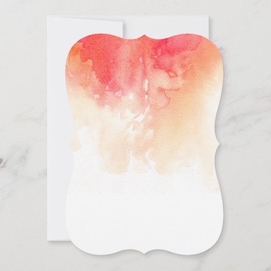 Waterverf rode perzik genderneutraal baby shower kaart (Achterkant)