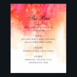 Waterverf rode perzikkleurige drinken bar poster<br><div class="desc">Waterverf rode bruiloft drink poster. Geschikt voor verjaardag,  verjaardag en elke andere partij. Neem contact met me op als je extra objecten nodig hebt.</div>