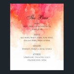 Waterverf rode perzikkleurige drinken bar poster<br><div class="desc">Waterverf rode bruiloft drink poster. Geschikt voor verjaardag,  verjaardag en elke andere partij. Neem contact met me op als je extra objecten nodig hebt.</div>