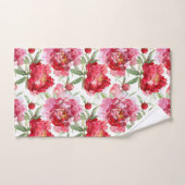 Waterverf Rode Pioenpatroon Bad Handdoek (Handdoek)