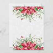 Waterverf Rode Poinsettia Bloemenvakantie Kerst Kaart (Achterkant)