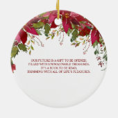 Waterverf Rode Poinsettia Eerste Kerstmis Mr. Mrs Keramisch Ornament (Achterkant)